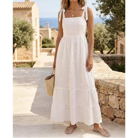 American Eagle Outfitters Dresses & Skirts - American Eagle Outfitters Dress Womens Medium Eyelet Embroidered Maxi Sundress